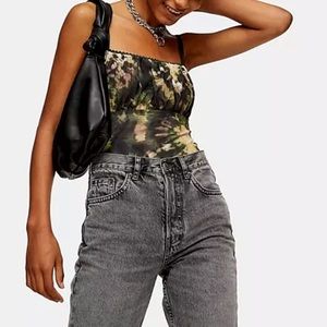 Topshop Bodysuit green tie dye blur 8